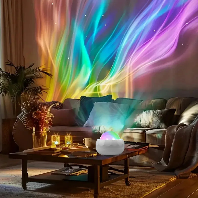 Northern Lights Starry Sky Projector Lamp – LED Atmosphere Night Light