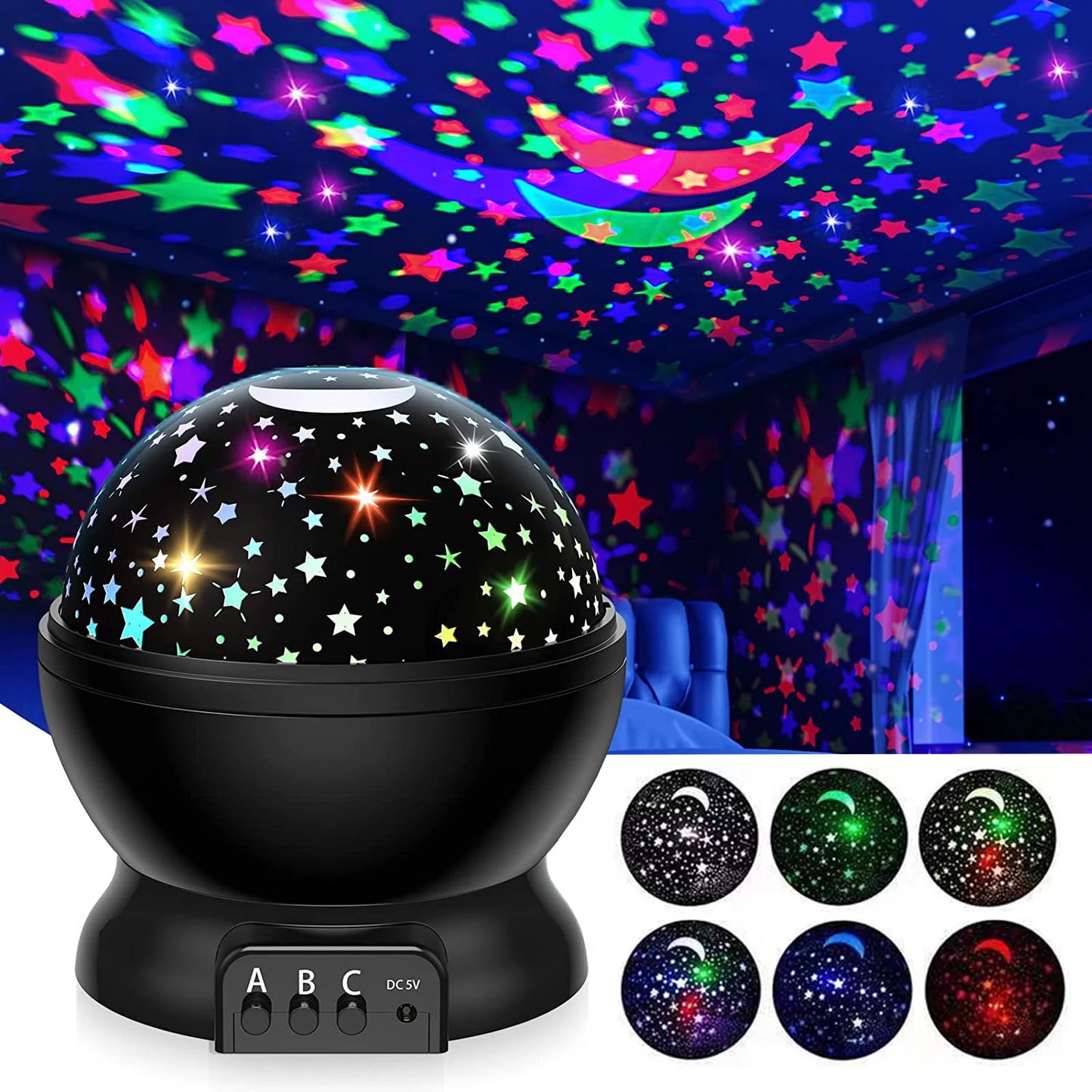 LED Galaxy Projector – 360° Rotating Starry Sky Night Light with Nebula Effect