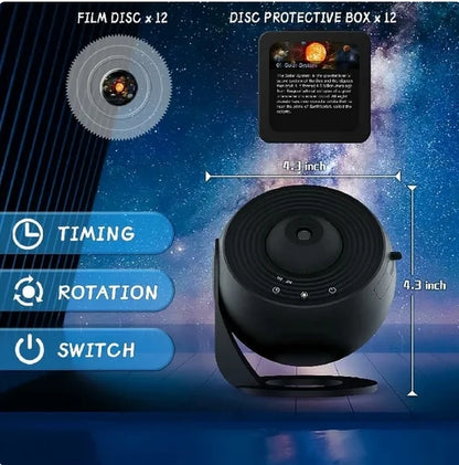 LED Galaxy Projector Night Light – 360° Rotating Starry Sky Planetarium Lamp