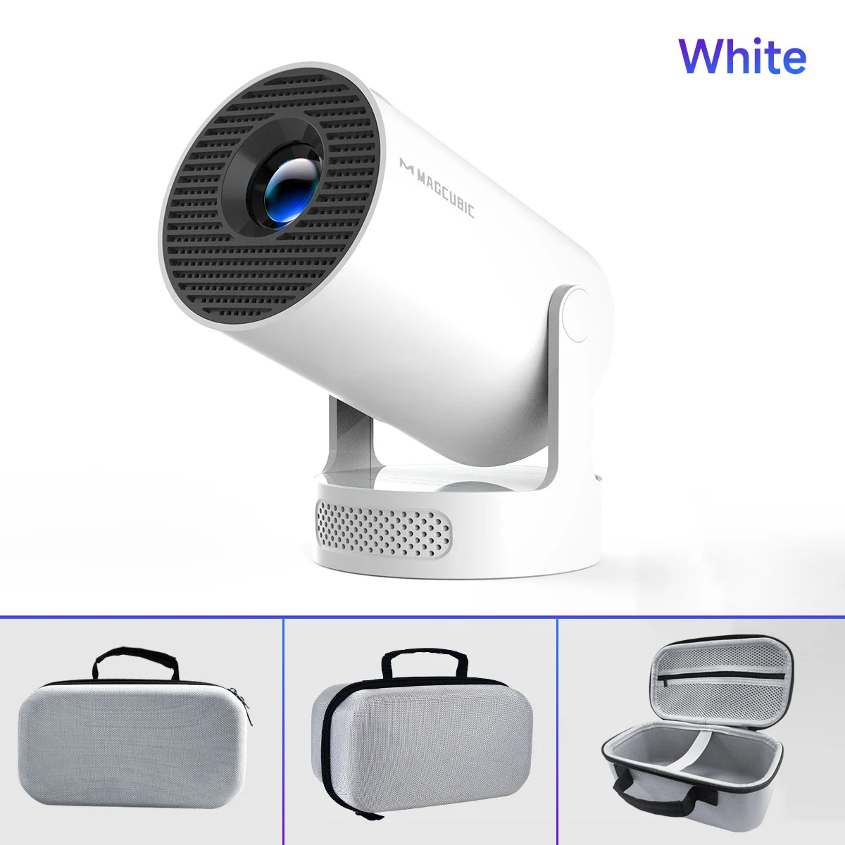 Android 11 Portable Projector – 4K Support, Dual WiFi & 180° Flexible Design