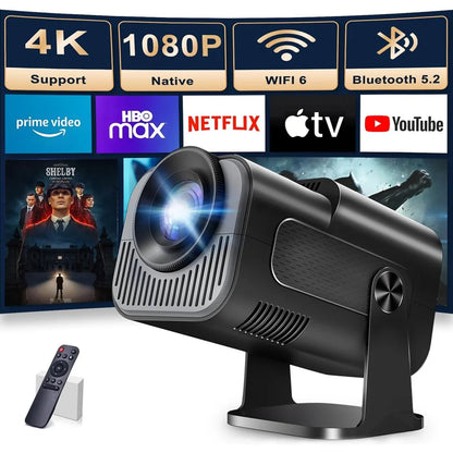 Mini Native 720P Projector – 4K Support, Android 13, 300 ANSI, Portable 180° Rotatable Design