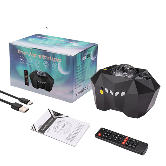 Star Lights Aurora Galaxy Moon Projector with Remote & Bluetooth Speaker
