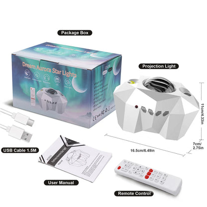 Star Lights Aurora Galaxy Moon Projector with Remote & Bluetooth Speaker