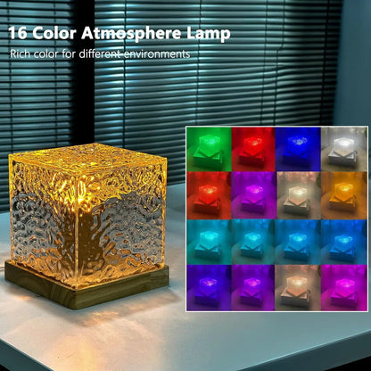 Portable Crystal Desk Lamp – RGB Color Changing Touch Night Light