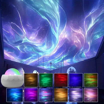 Northern Lights Starry Sky Projector Lamp – LED Atmosphere Night Light