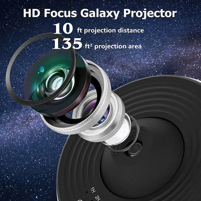 LED Galaxy Projector Night Light – 360° Rotating Starry Sky Planetarium Lamp