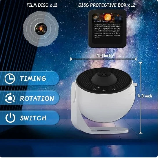 LED Galaxy Projector Night Light – 360° Rotating Starry Sky Planetarium Lamp